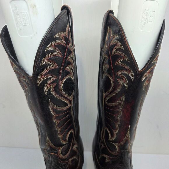 Laredo Mens Black And Burgundy Leather Cowboy Boots Size US 9.5 D main image 11